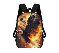 sinyumoney Stained Glass Desert Sunset Mochilas para niños, mochila escolar, mochila impresa en 3D para niños, mochila de viaje, bolsa de libros para niños, Fiery Eagle, 17"