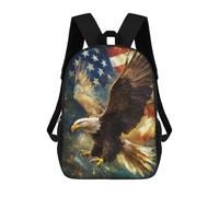 sinyumoney Stained Glass Desert Sunset Mochilas para niños, mochila escolar, mochila impresa en 3D para niños, mochila de viaje, bolsa de libros para niños, American Bald Eagle, 17"