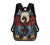 sinyumoney Stained Glass Dragon Mochila Escolar Infantil Impresa En 3D, Mochila Informal De Moda Para Niños, Mochila De Viaje De Alta Capacidad Para Libros Para Niños 17inch
