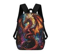 sinyumoney Stained Glass Dragon Mochila Escolar, Mochila Para Portátil, Mochila Para Adolescentes, Niñas, Niños, Mujeres Y Hombres 17inch