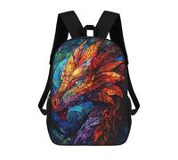 sinyumoney Stained Glass Dragon Mochilas Mochilas Infantiles Mochila Escolar Mochila Escolar Infantil Impresa En 3D Mochilas De Viaje De Moda Para Niños De Primaria Y Secundaria 17inch