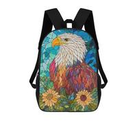 sinyumoney Stained Glass Eagle Mochila Infantil, Mochila Escolar Infantil, Mochilas Escolares Impresas En 3D Para Niños Y Estudiantes Adolescentes 17inch