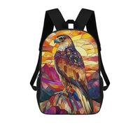 sinyumoney Stained Glass Falcon Mochila Escolar Infantil Impresa En 3D Para Niños, Mochila De Viaje De Alta Capacidad, Bolsas Para Libros, Mochila Escolar Infantil 17inch