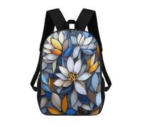sinyumoney Stained Glass Floral Mosaic Mochilas Impresas En 3D Para Niños, Mochila Escolar, Mochila Informal Para Exteriores, Mochila Informal De Moda Para Niños, Lindas Bolsas De Viaje 17inch
