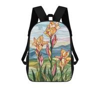sinyumoney Stained Glass Flowers Mochila, Mochila Escolar Impresa En 3D, Bolsa Para El Almuerzo Escolar, Mochila De Viaje, Mochila Para Amigos, Mochila Escolar Para Niñas Y Niños 17inch