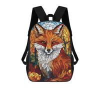 sinyumoney Stained Glass Fox Mochila Escolar Infantil Impresa En 3D Para Niños, Mochilas De Viaje, Bolsas Para Libros Para Niños Estudiantes De Primaria 17inch