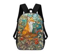 sinyumoney Stained Glass Fox Mochila Escolar Infantil Impresa En 3D Para Niños, Mochilas De Viaje, Bolsas Para Libros, Mochila Escolar Infantil 17inch