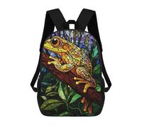 sinyumoney Stained Glass Frog Mochila Escolar Mochila Para Niñas Y Niños Mochilas De Gran Capacidad Mochilas Ligeras Para Niños Y Estudiantes 17inch