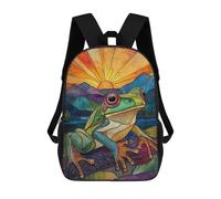 sinyumoney Stained Glass Frog Sunset Mochilas Mochilas Infantiles Mochila Escolar Mochila Escolar Infantil Impresa En 3D Mochilas De Viaje De Moda Para Niños De Primaria Y Secundaria 17inch