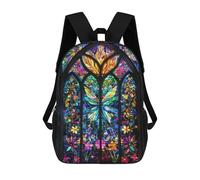 sinyumoney Stained Glass Garden Mochila Escolar Grande Resistente Al Agua Para Portátil Para Niñas, Niños Y Adolescentes 17inch