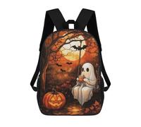 sinyumoney Stained Glass Ghost And Coffee Under The Moon Mochilas Informales Para Niños, Mochila Escolar Para Adolescentes, Niñas Y Niños, Mochilas Para Libros 17inch
