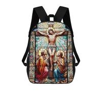 sinyumoney Stained Glass Jesus Mochila Escolar Para Niñas Y Niños, Mochilas De Gran Capacidad, Mochilas Ligeras Para Niños Y Estudiantes 17inch