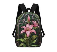 sinyumoney Stained Glass Lily Mochila Escolar/de Trabajo/para Portátil Para Hombres, Mujeres Y Adolescentes 17inch