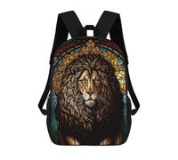 sinyumoney Stained Glass Lion Art 1 Mochila Escolar Grande Resistente Al Agua Para Portátil Para Adolescentes, Niñas, Niños, Mujeres Y Hombres 17inch