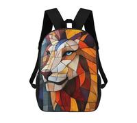 sinyumoney Stained Glass Lion Mochila Escolar Infantil Impresa En 3D Para Niños, Mochilas De Viaje, Bolsas Para Libros, Mochila Escolar Infantil 17inch