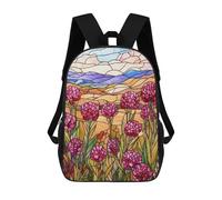 sinyumoney Stained Glass Mountain Meadow Mochila Infantil De Moda Divertida Mochila Escolar Para Niños Y Adolescentes Con Impresión 3D Para Niños 17inch