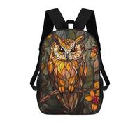 sinyumoney Stained Glass Owl Mochilas Infantiles Impresas En 3D, Mochilas De Moda Informales, Mochilas De Viaje Bonitas, Mochilas Informales Para Exteriores Para Niños Y Niñas 17inch