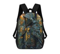 sinyumoney Stained Glass Paladin Mochilas Impresas En 3D 17inch Mochila Escolar Infantil Para Exteriores, Mochila Informal De Día, Bolsas De Viaje Informales Para Estudiantes De Secundaria