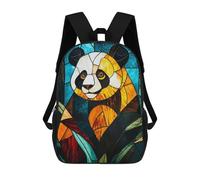 sinyumoney Stained Glass Panda Mochila Escolar Secundaria Informal Para Viajes, Mochilas Para La Escuela Secundaria, Para Acampar, Aventuras Al Aire Libre Y Viajes Diarios 17inch