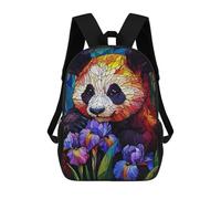 sinyumoney Stained Glass Panda Mochilas Para Niños Mochila Escolar Mochila Escolar Impresa En 3D Para Niños Estudiantes De Primaria Y Secundaria 17inch