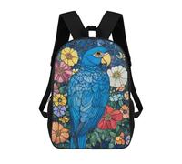 sinyumoney Stained Glass Parrot Garden Mochila Escolar, Bolso De Negocios, Bolso Para Portátil Duradero Para Campus, Actividades Al Aire Libre, Viajes Y Deportes 17inch