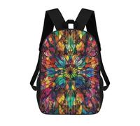 sinyumoney Stained Glass Pattern Mochila Grande Escolar Para Niños - Perfecta Para Viajes, Trabajo Y Uso Diario 17inch