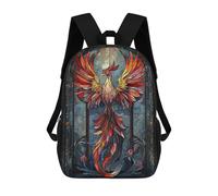 sinyumoney Stained Glass Phoenix Mochila Infantil, Mochila Escolar Infantil, Mochilas Escolares Impresas En 3D Para Niños Y Estudiantes Adolescentes 17inch