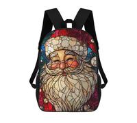 sinyumoney Stained Glass Santa Claus Mochila Infantil Para Niñas Y Niños, Mochila De Día, Escuela Primaria, Perfecta Para La Vuelta Al Cole O Educación Física, Regalos Y Viajes 17inch