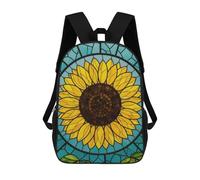 sinyumoney Stained Glass Sunflower Mochila Escolar Infantil Impresa En 3D Para Niños, Mochilas De Viaje, Bolsas Para Libros, Mochila Escolar Infantil 17inch
