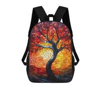 sinyumoney Stained Glass Tree Mochila Escolar Para Niñas 17inch Mochila Informal Ligera Para Niños Y Niñas, Ideal Para Estudiantes De Secundaria