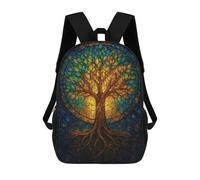 sinyumoney Stained Glass Tree of Life Mochilas Para Niños Y Estudiantes, Mochilas Escolares Impresas En 3D, Mochilas Para Estudiantes De Primaria Y Secundaria Para Niños Y Niñas 17inch