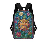 sinyumoney Stained Glass Turtle Mochila Infantil, Mochila Escolar Infantil, Mochilas Escolares Impresas En 3D Para Niños Y Estudiantes Adolescentes 17inch