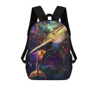 sinyumoney Stained Glass Whale Mochila, Mochila Infantil, Mochila Escolar Para Estudiantes, Mochila Para Libros, Mochila Escolar Impresa En 3D Para Niños Y Niñas 17inch