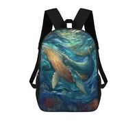 sinyumoney Stained Glass Whale Ocean Mochila Trabajo Negocios Colegio Escuela Para Campus Deportes Al Aire Libre Viajes 17inch