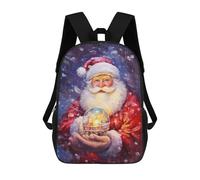 sinyumoney Stained Glass Witch Mochila Escolar Educación Secundaria Ocio Mochila de Viaje para Adolescentes Niñas Niños Mujeres Hombres, Bola de cristal Santa, 17"