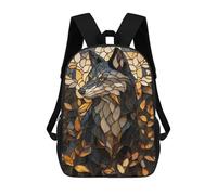 sinyumoney Stained Glass Wolf Mochila, Mochila Escolar Impresa En 3D, Bolsa Para El Almuerzo Escolar, Mochila De Viaje, Mochila Para Amigos, Mochila Escolar Para Niñas Y Niños 17inch