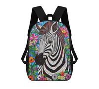 sinyumoney Stained Glass Zebra Mochila Escolar Para Niñas Y Niños, Mochilas De Gran Capacidad, Mochilas Ligeras Para Niños Y Estudiantes 17inch