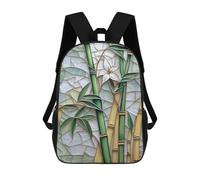 sinyumoney Stained Tree Glass Bamboo Mochila Escolar Infantil De Moda Informal Mochilas Infantiles Impresas En 3D Mochila Grande Para Niño 17inch