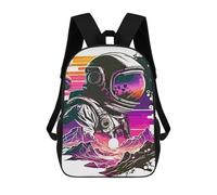 sinyumoney Staring at The Planets - Mochila escolar grande resistente al agua para laptop, para niños, niñas, adolescentes, Line Art Astronaut, 17"