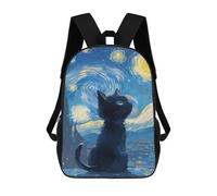 sinyumoney Starry Night Anime Cat Mochilas De 17 Pulgadas Para Niños, Mochilas Escolares Impresas En 3D Para Estudiantes De Primaria Y Secundaria, Para Niños Y Niñas.