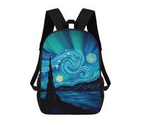 sinyumoney Starry Night Aurora Mochila Infantil Para Niñas, Mochila Escolar 3D, Mochila Para Niños Pequeños, Mochila Informal De Día, Mochila Escolar De Moda 17inch