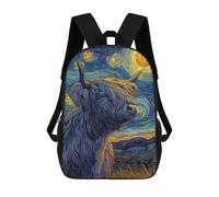 sinyumoney Starry Night Bison Art Print Mochila Escolar Grande Para Niños, Niñas, Adolescentes, Hombres Y Mujeres 17inch