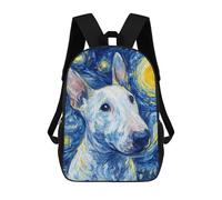 sinyumoney Starry Night Bull Terrier -5 Mochilas Escolares, De Viaje Y Universitarias Para La Escuela/trabajo/viajes 17inch