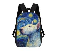 sinyumoney Starry Night Bull Terrier Art Print -1 Mochila Escolar Infantil De 17 Pulgadas, Mochila Escolar Impresa En 3D Para Niños De Primaria Y Secundaria