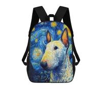 sinyumoney Starry Night Bull Terrier Art Print -3 17inch Mochila Escolar Impresa En 3D Para Niños, Mochila Escolar Informal De Moda, Mochilas De Viaje Para Niños Y Estudiantes.