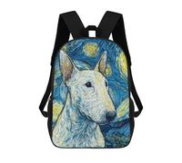 sinyumoney Starry Night Bull Terrier Art Print -4 Mochilas De 17 Pulgadas Para Niños, Mochilas Escolares Impresas En 3D Para Estudiantes De Primaria Y Secundaria, Para Niños Y Niñas.