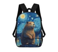 sinyumoney Starry Night Capybara Mochilas Infantiles Impresas En 3D, Mochilas De Moda Informales, Mochilas De Viaje Bonitas, Mochilas Informales Para Exteriores Para Niños Y Niñas 17inch