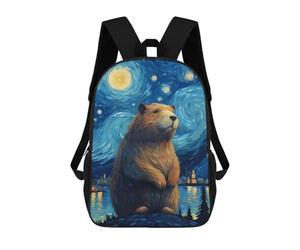 sinyumoney Starry Night Capybara Mochilas Infantiles Impresas En 3D, Mochilas De Moda Informales, Mochilas De Viaje Bonitas, Mochilas Informales Para Exteriores Para Niños Y Niñas 17inch