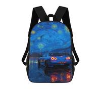 sinyumoney Starry Night Car Reflections Mochila Escolar De 17 Pulgadas Impresa En 3D Mochilas Infantiles Mochila Genial Impresa En 3D Para Niños De Primaria Y Secundaria