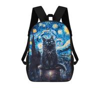 sinyumoney Starry Night Cat Mochila Escolar Impresa En 3D Para Niños Mochilas De Viaje De Alta Capacidad Bolsas Para Libros Mochila Escolar Para Niños Mochila 17inch